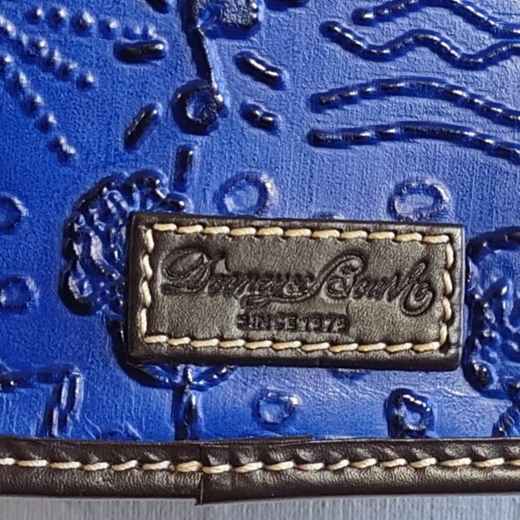 Dooney & Bourke x Disney Sketch Embossed Leather Crossbody Handbag Blue/Brown - Picture 7 of 14